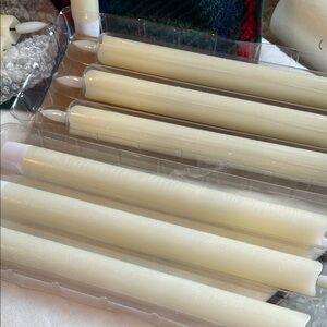 Elegant Battery Operated Cream Taper Candles - Set of 10